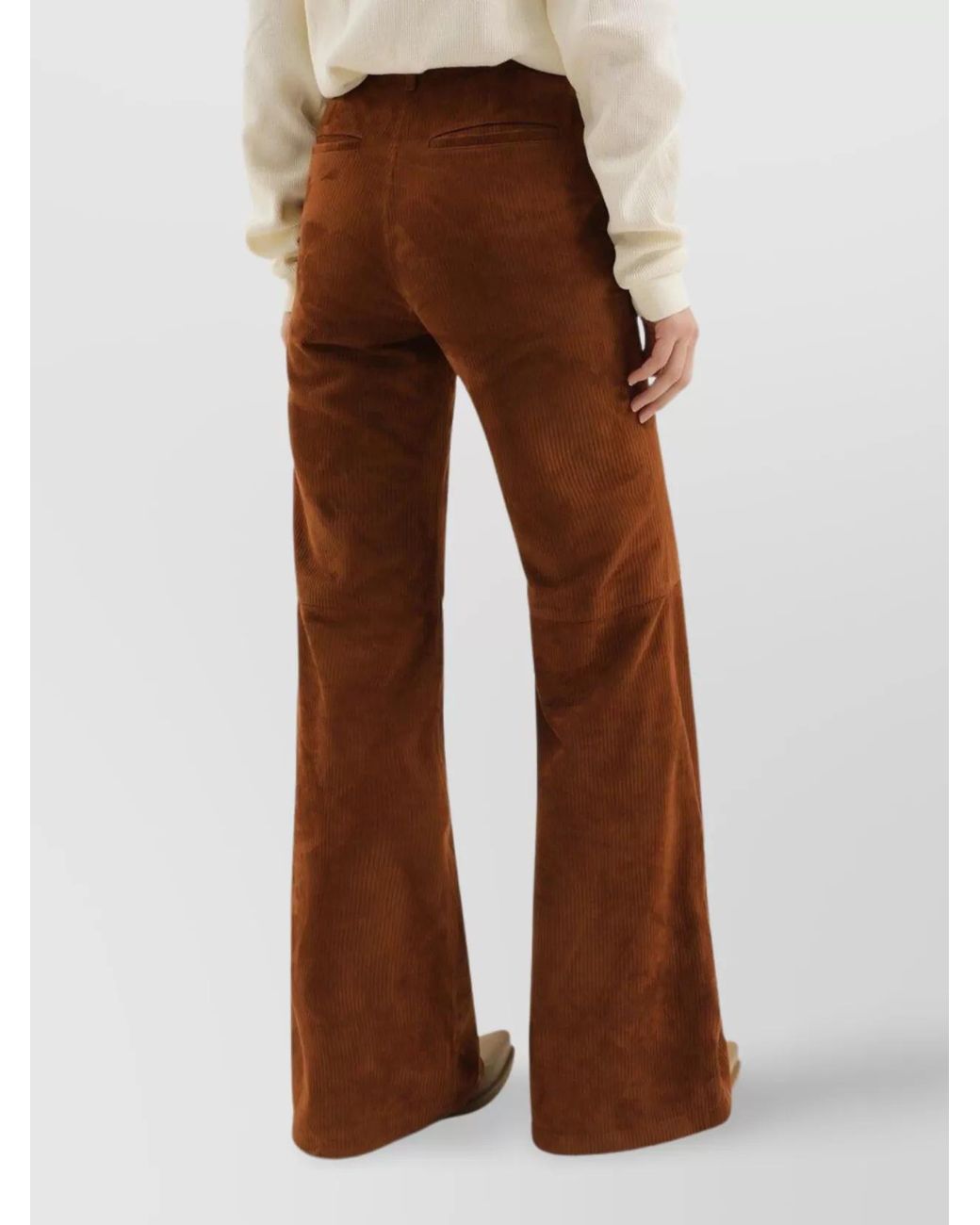 1989 STUDIO Brown Leather Flared Trousers