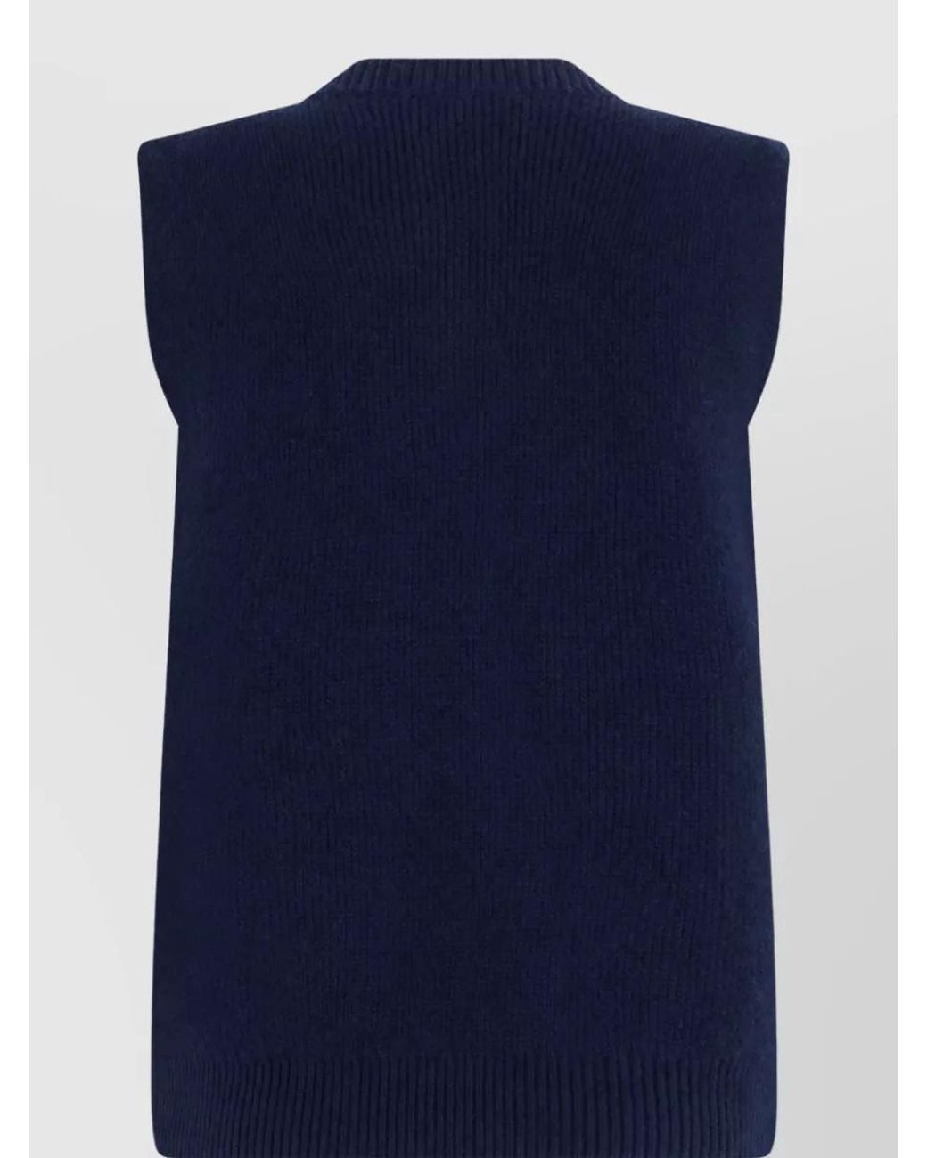 Weekend by Maxmara Blue Virgin Wool Sleeveless Sweater