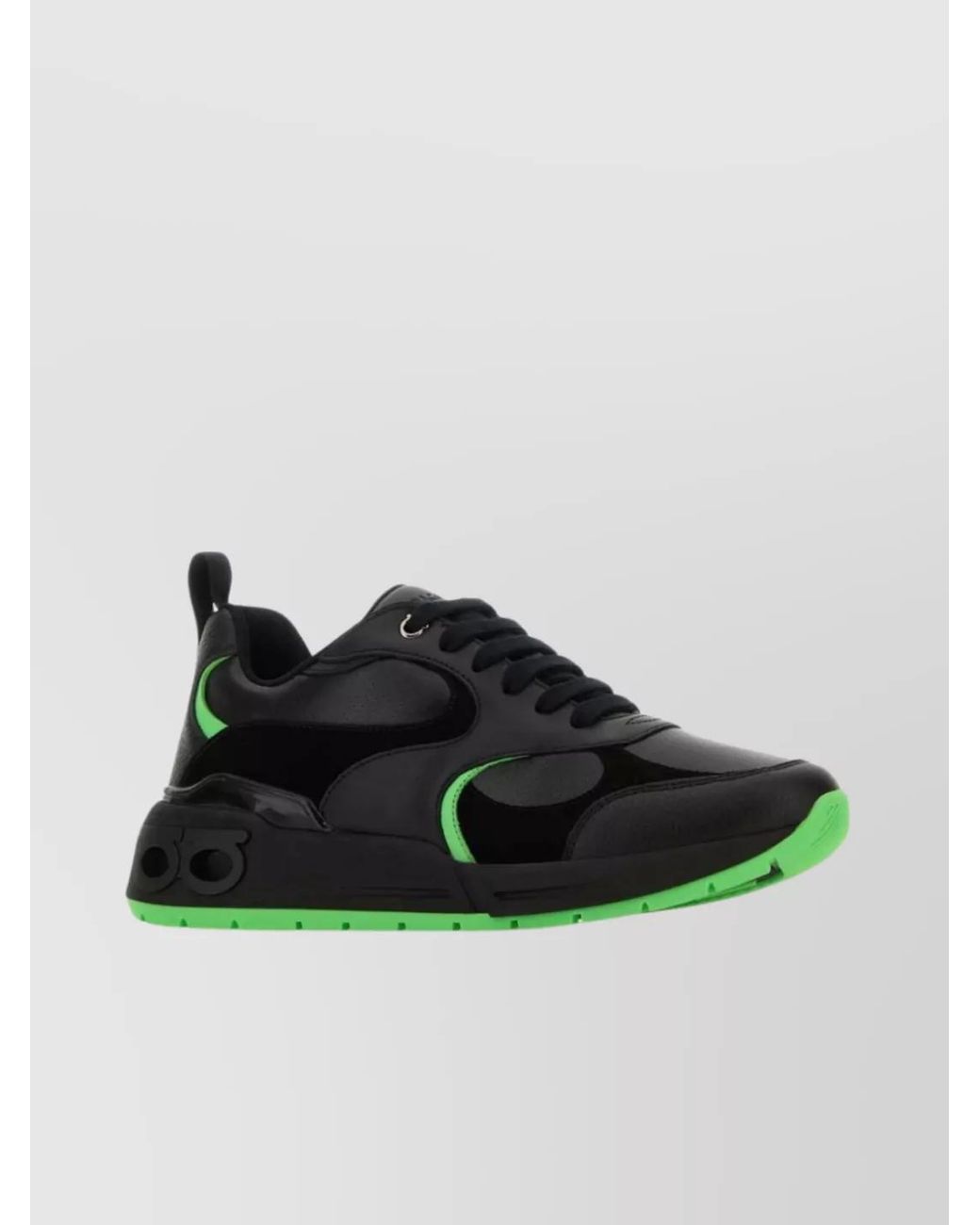 Ferragamo Black Leather Low-Top Sneakers for men