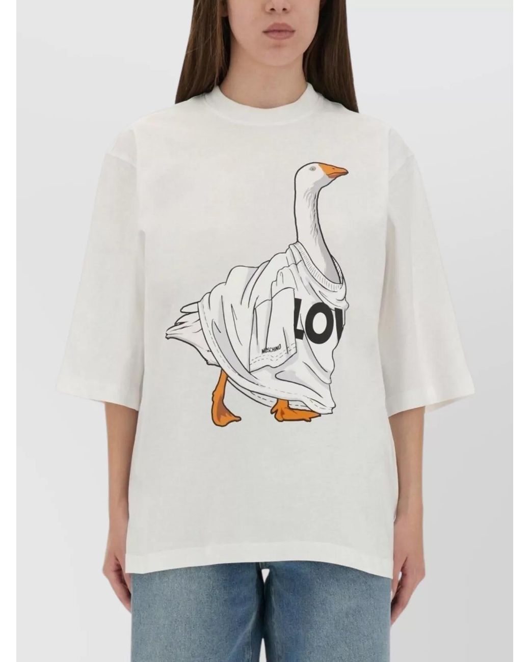 Moschino Gray Cotton Regular-Fit Jersey T-Shirt