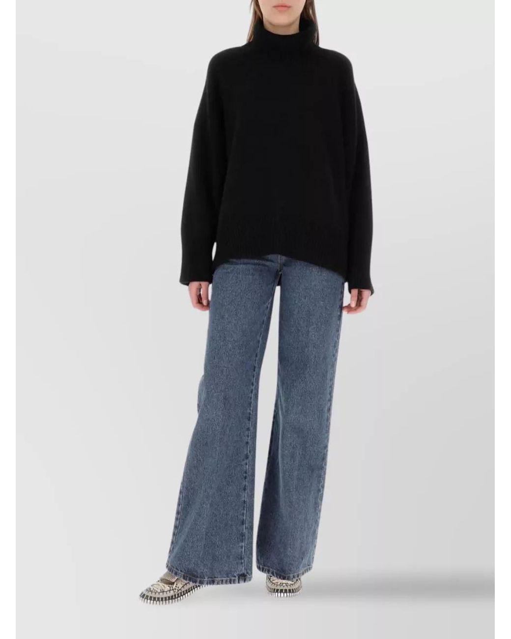 Chloé Black Drop Shoulders Oversized Cashmere Sweater