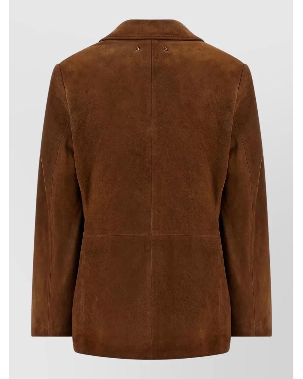 Golden Goose Deluxe Brand Brown Leather Single-Breasted Suit Jacket