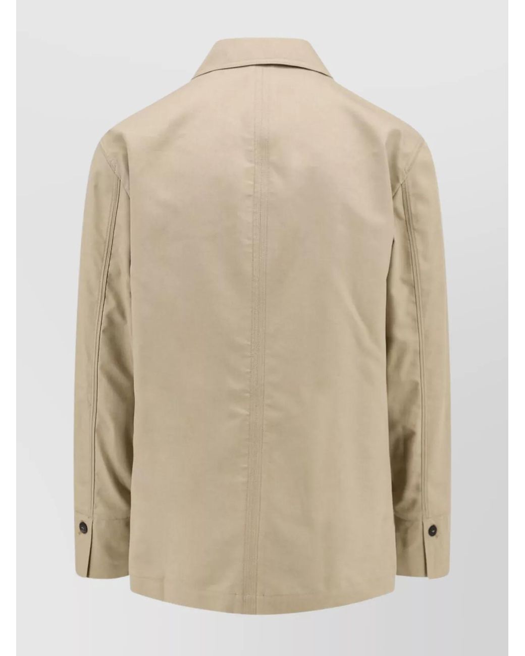 Ferragamo Natural Cotton And Viscose Jacket With Leather Patch for men