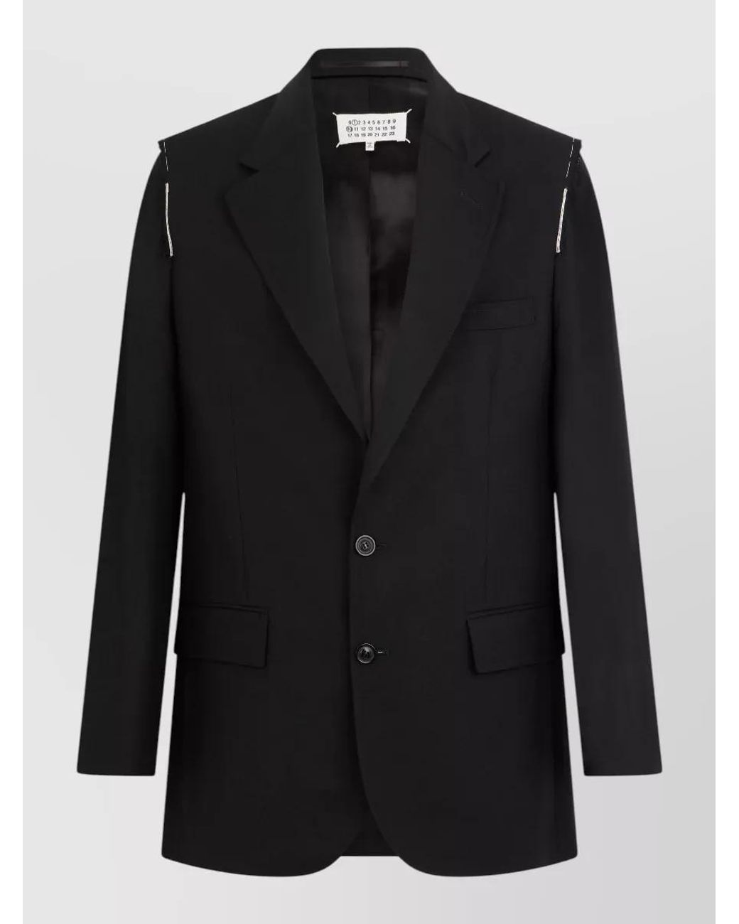 Maison Margiela Black Virgin Wool Single-Breasted Blazer for men