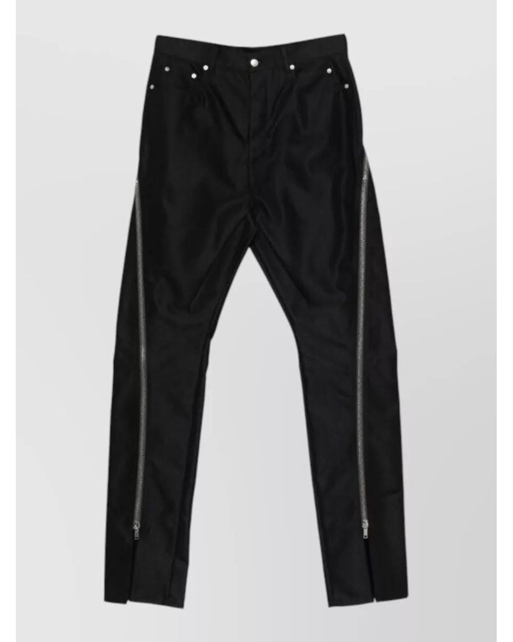 Rick Owens Black Cotton Relaxed-Fit Straight-Leg Trousers for men