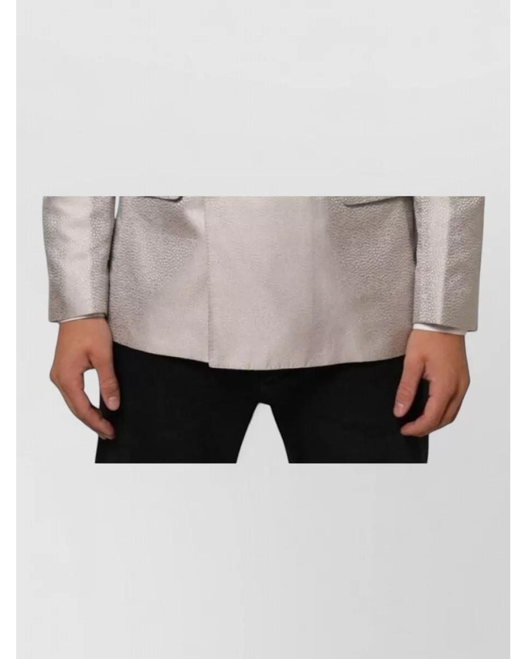 Dolce & Gabbana White Silk Martini Double-Breasted Blazer for men