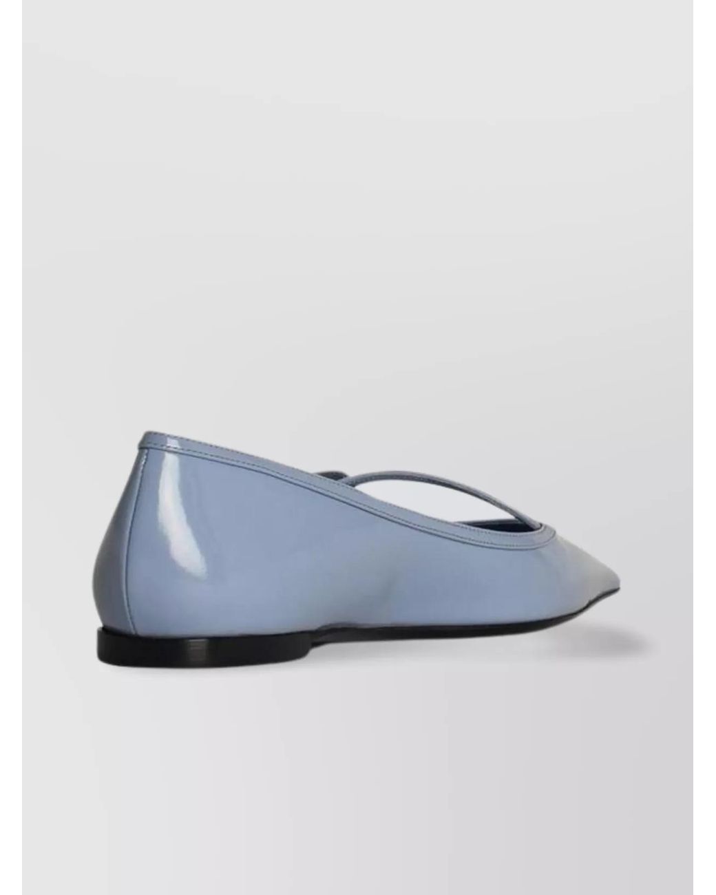Dolce & Gabbana Blue Leather Pointed-Toe Ballerina Flats