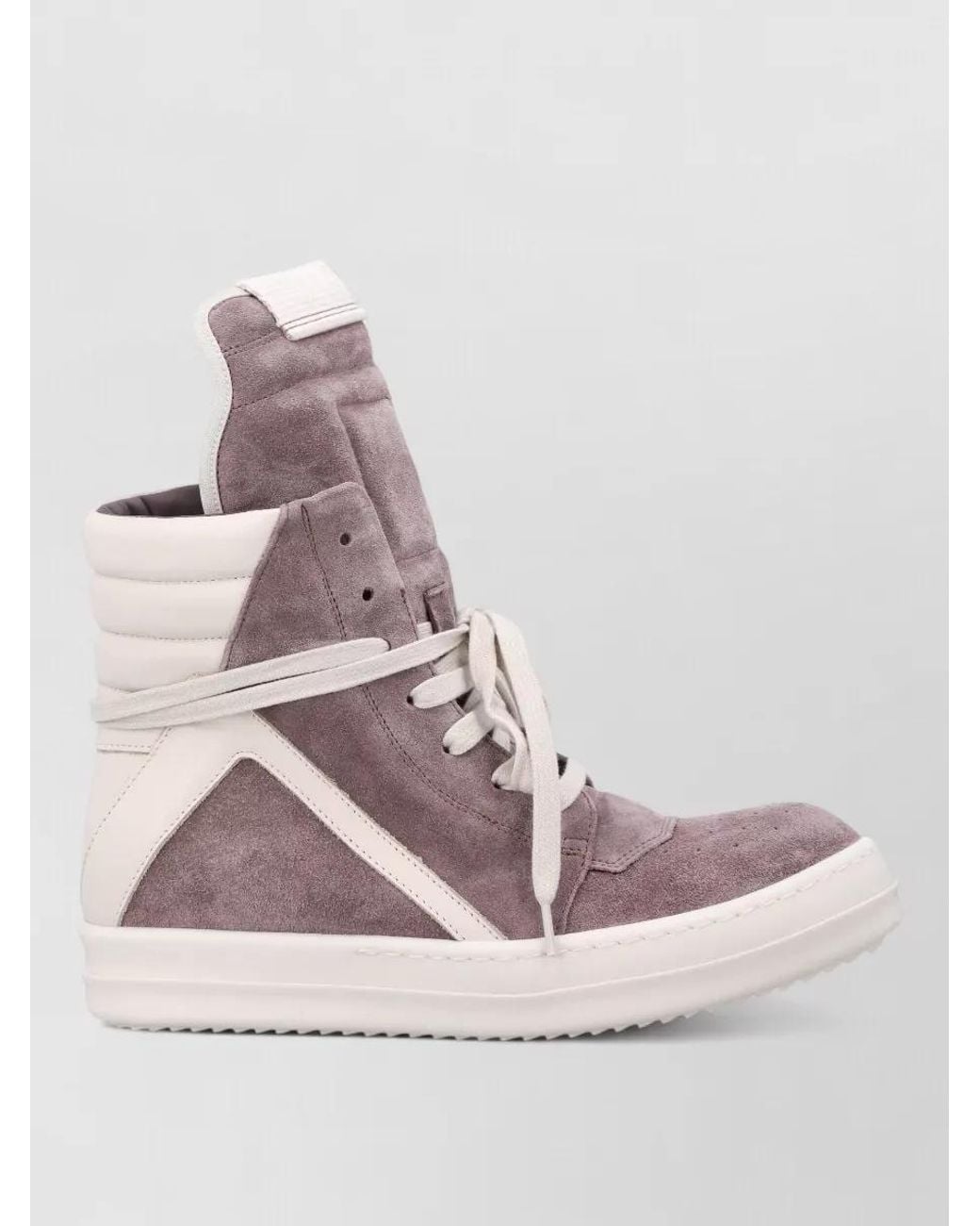 Rick Owens Pink Leather High-Top Sneakers