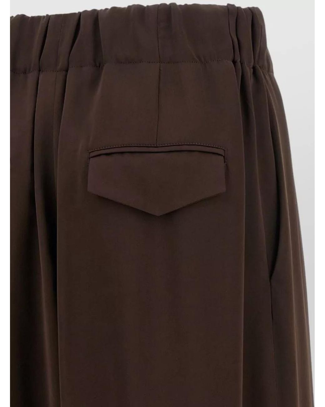 Jil Sander Brown Satin Wide-Leg Trousers