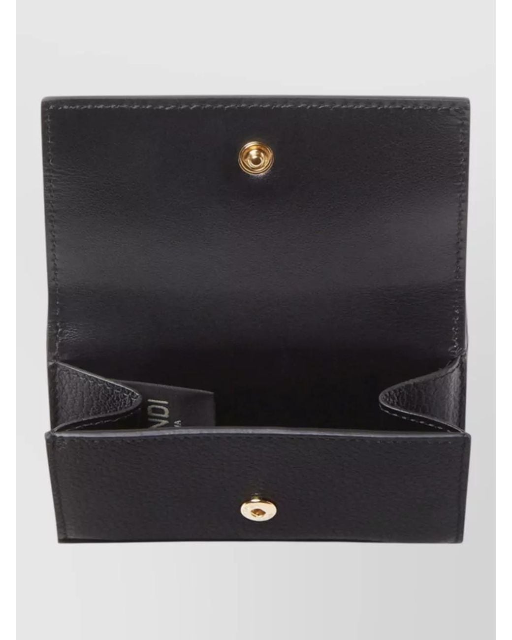 Fendi Black Calf Leather Trifold Wallet