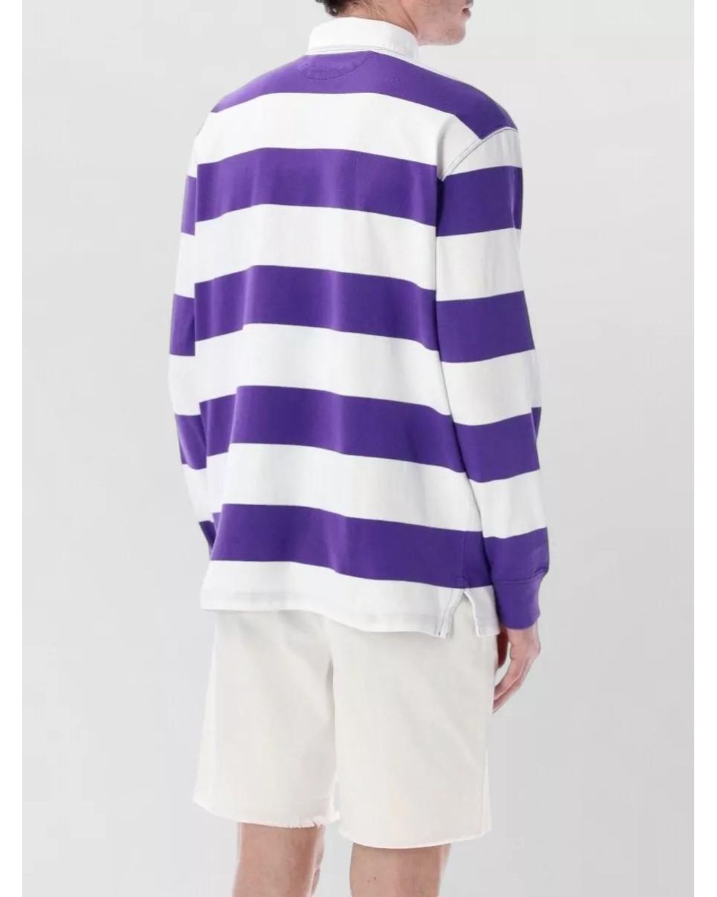 Polo Ralph Lauren Blue Long Sleeve Rugby Shirt Cotton Jersey for men