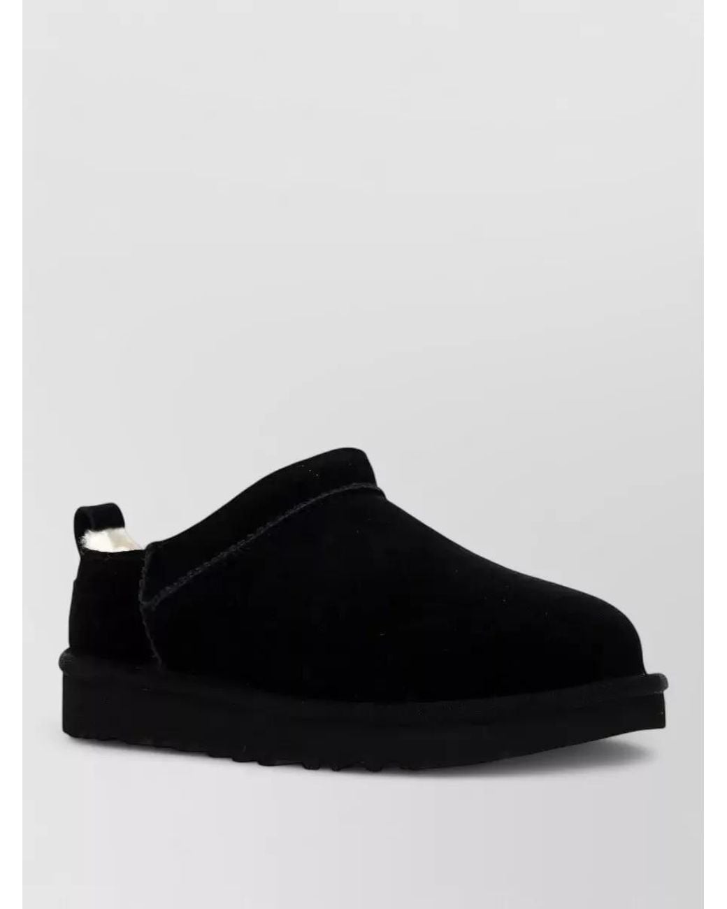 Ugg Black Suede Leather Classic Micro Slippers
