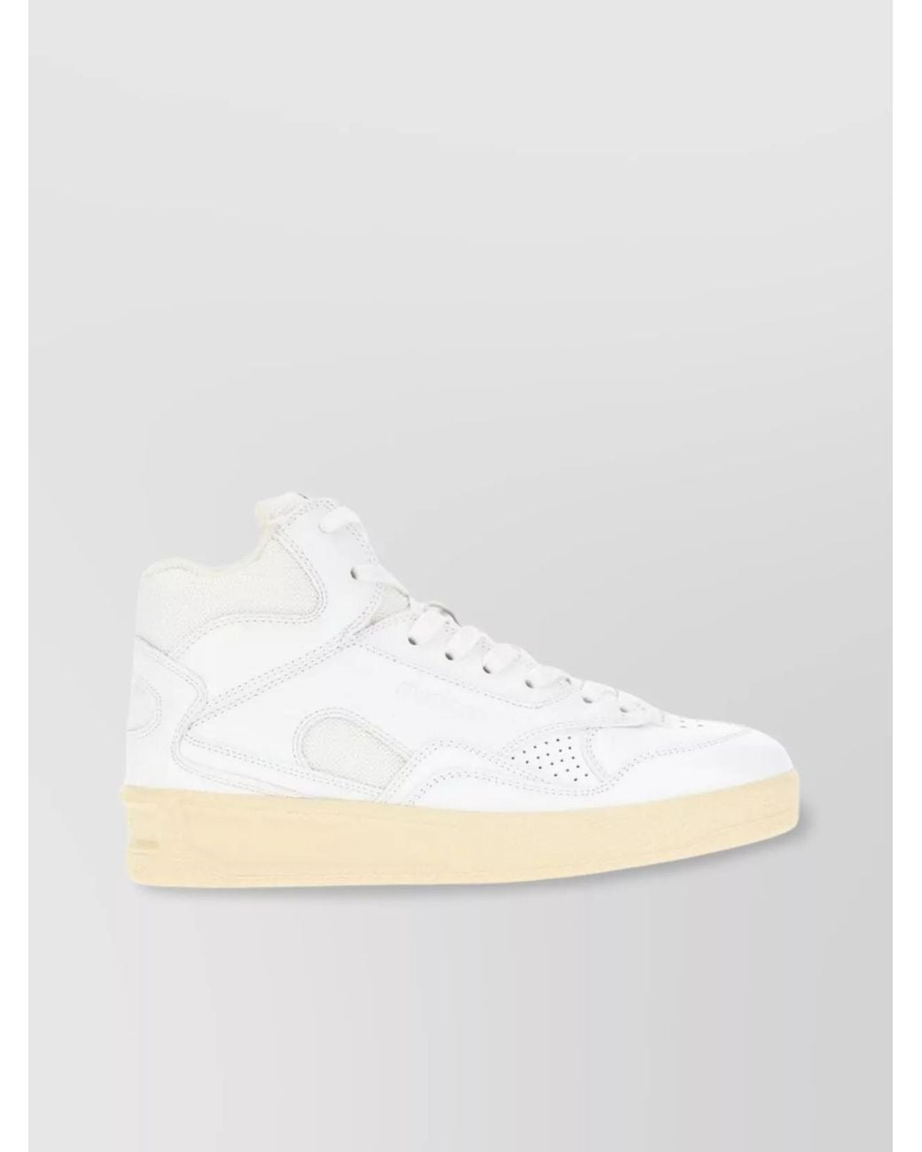 Jil Sander Natural Leather High-Top Sneakers