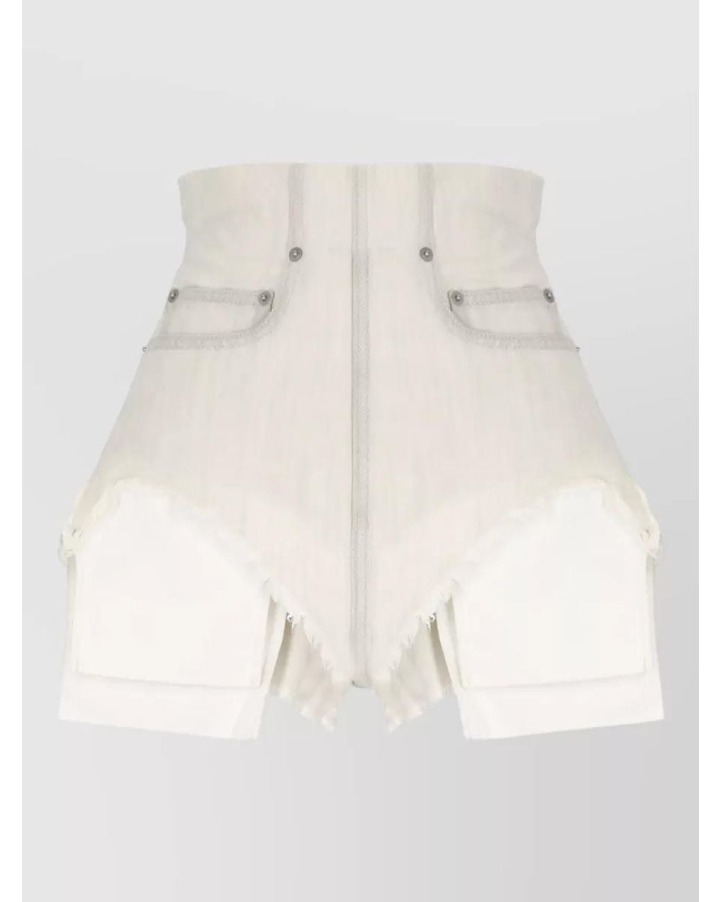 Rick Owens Natural Cotton Short Shorts