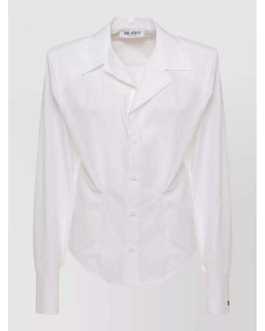 The Attico White Cotton Long-Sleeve Shirt