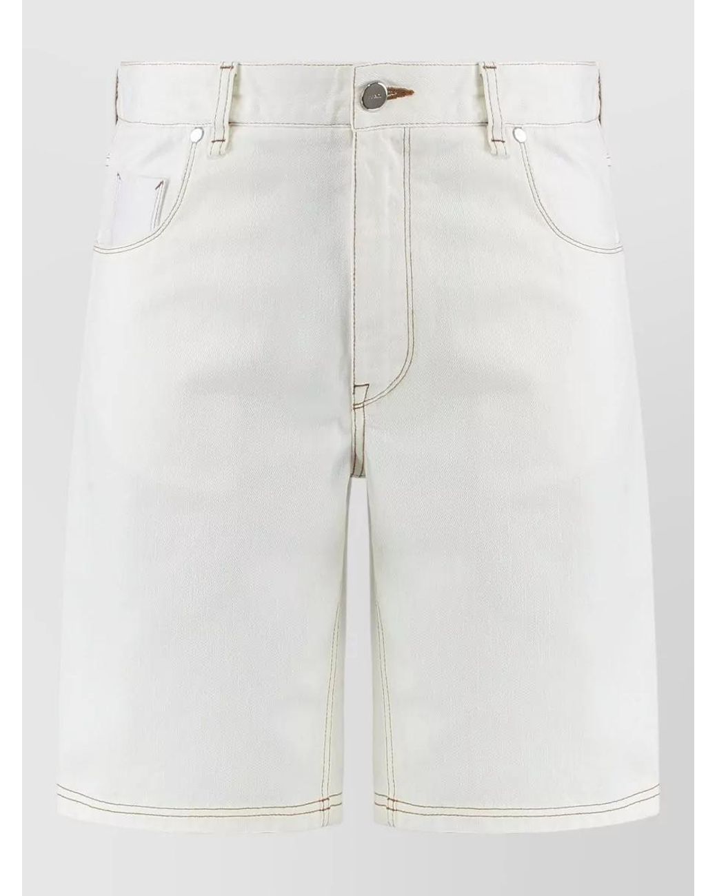 Fendi White Cotton Chino Shorts for men