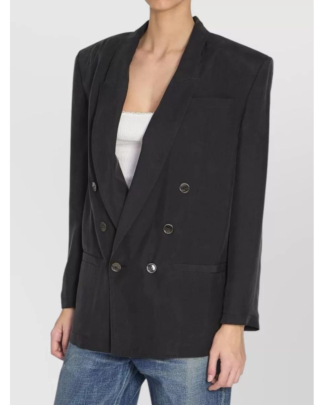 Saint Laurent Black Silk Formal Jacket