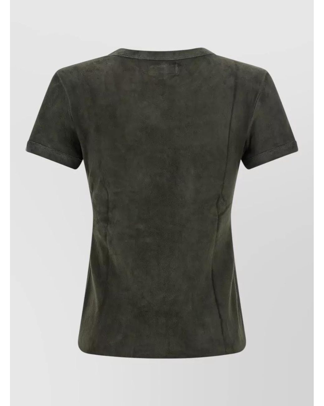 Stouls Green Lamb Leather 05 Suede Short-Sleeve T-Shirt