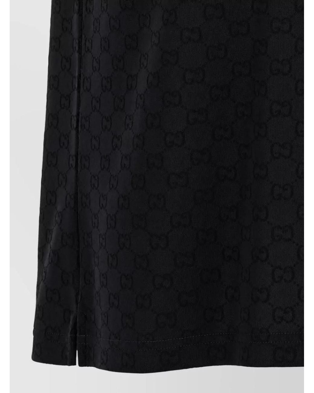 Gucci Black Jersey Gg Logo-Pattern Polo Shirt for men