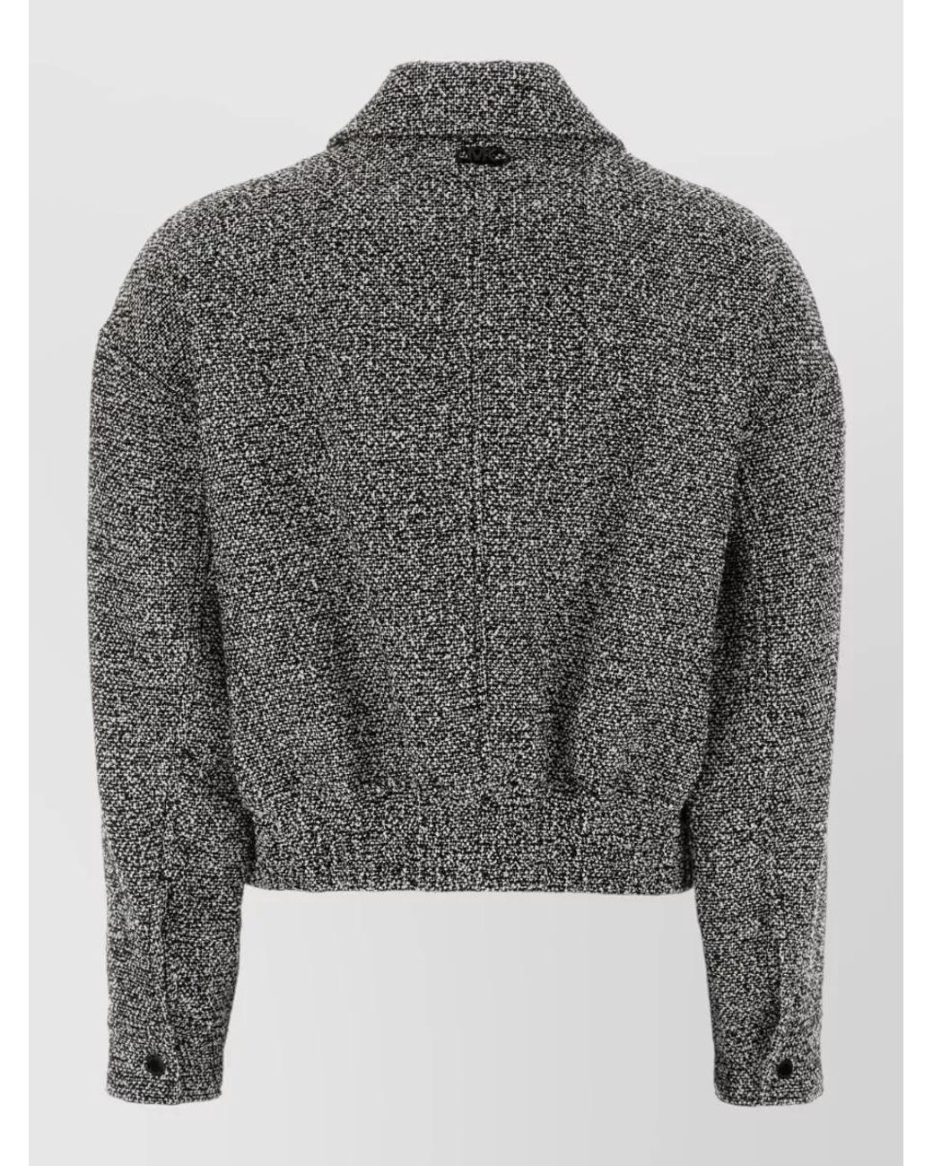 Michael Kors Gray Two-Tone Tweed Bomber Jacket