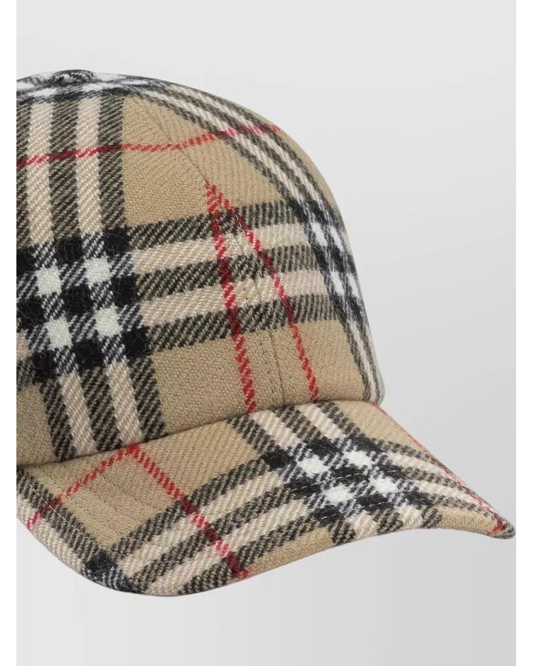 Burberry Multicolor Wool Checked Baseball Cap for men
