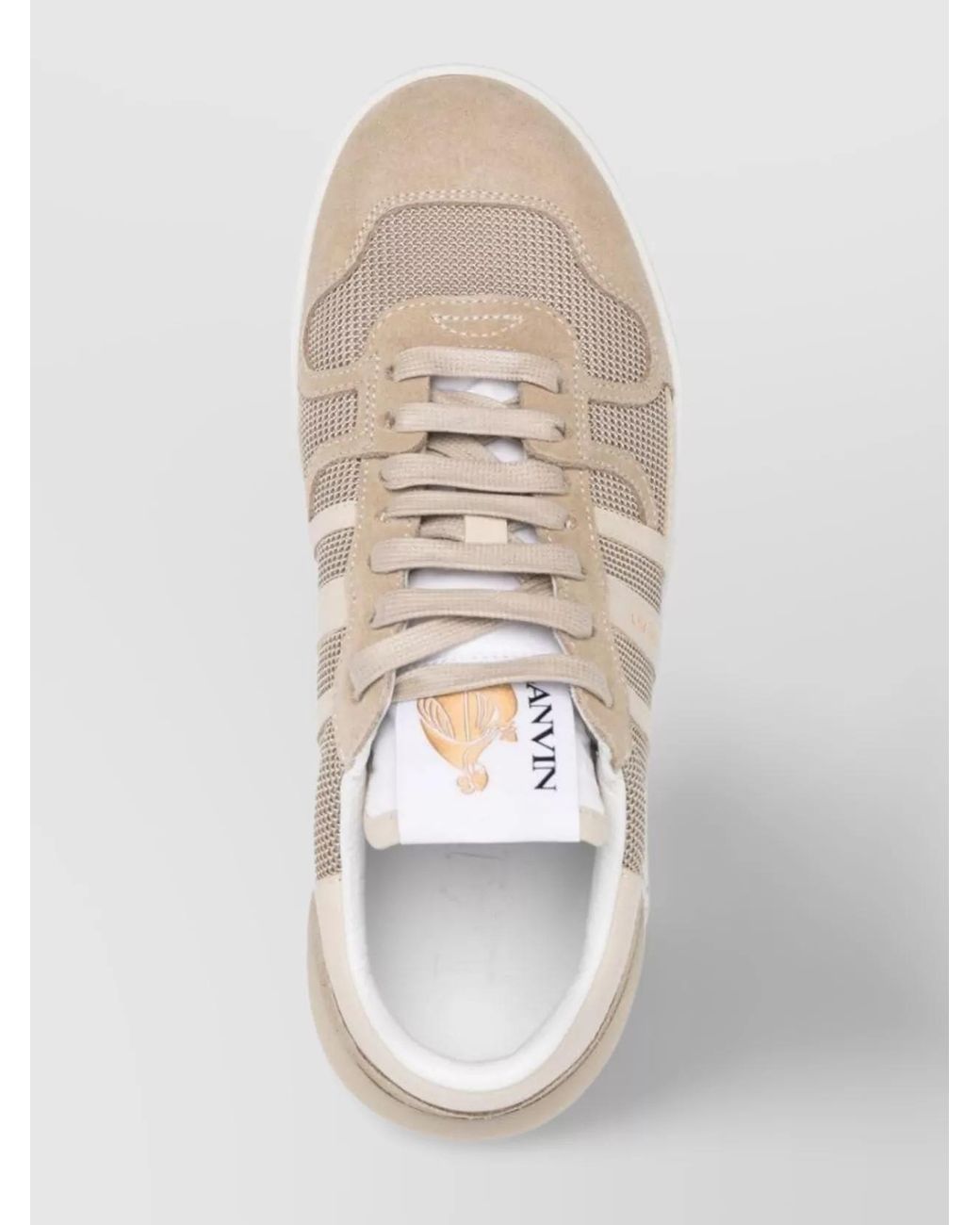 Lanvin White Paneled Logo-Print Low-Top Sneakers