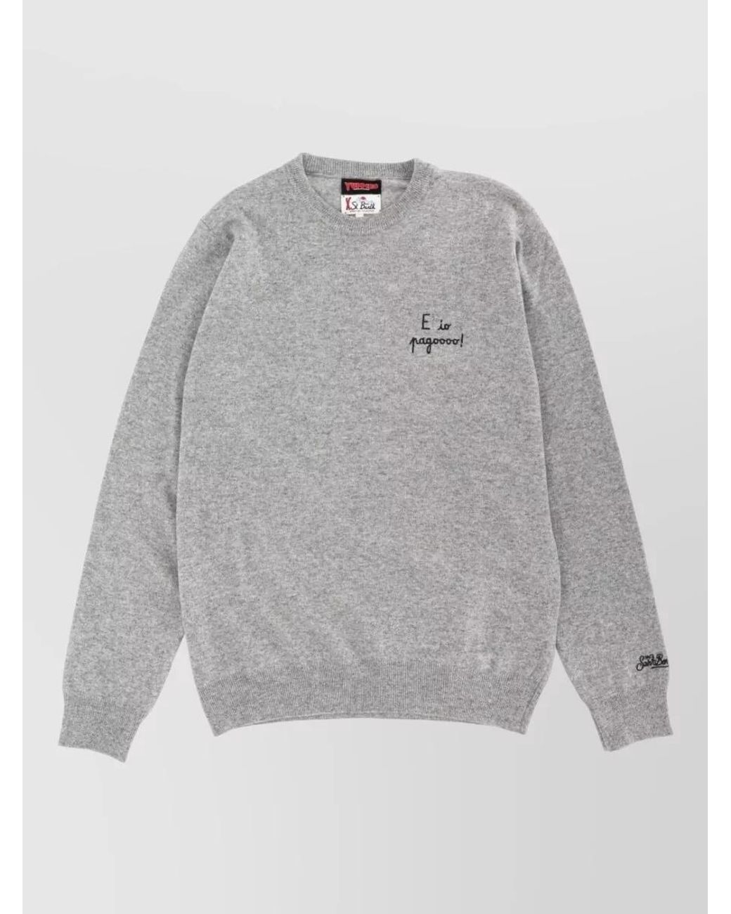 Mc2 Saint Barth Gray Wool Sweater for men