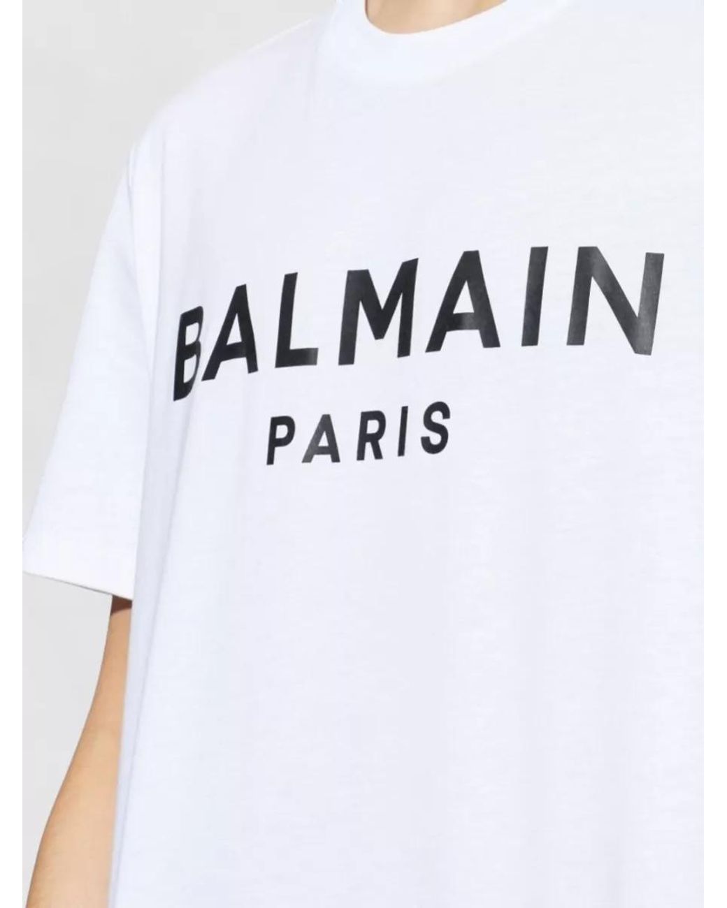 Balmain White Printed Cotton Regular-Fit Short-Sleeve T-Shirt for men