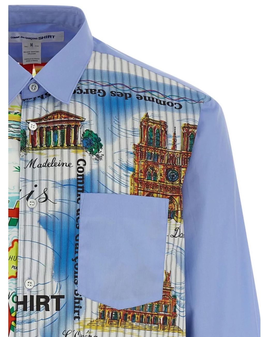 Comme des Garçons Blue Printed Shirt for men