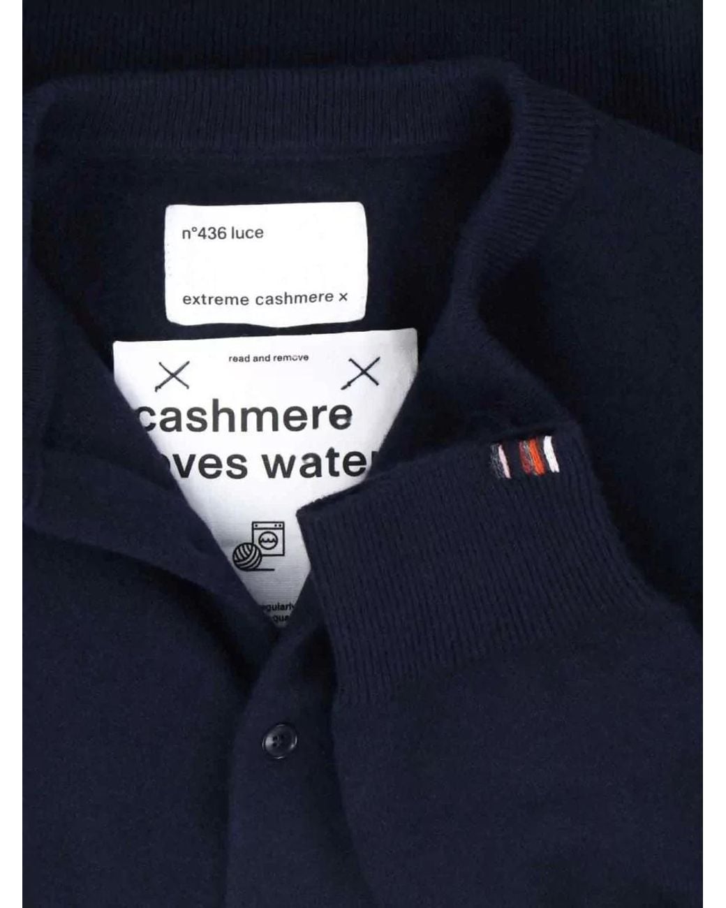 Extreme Cashmere Blue Cashmere Crewneck Cardigan