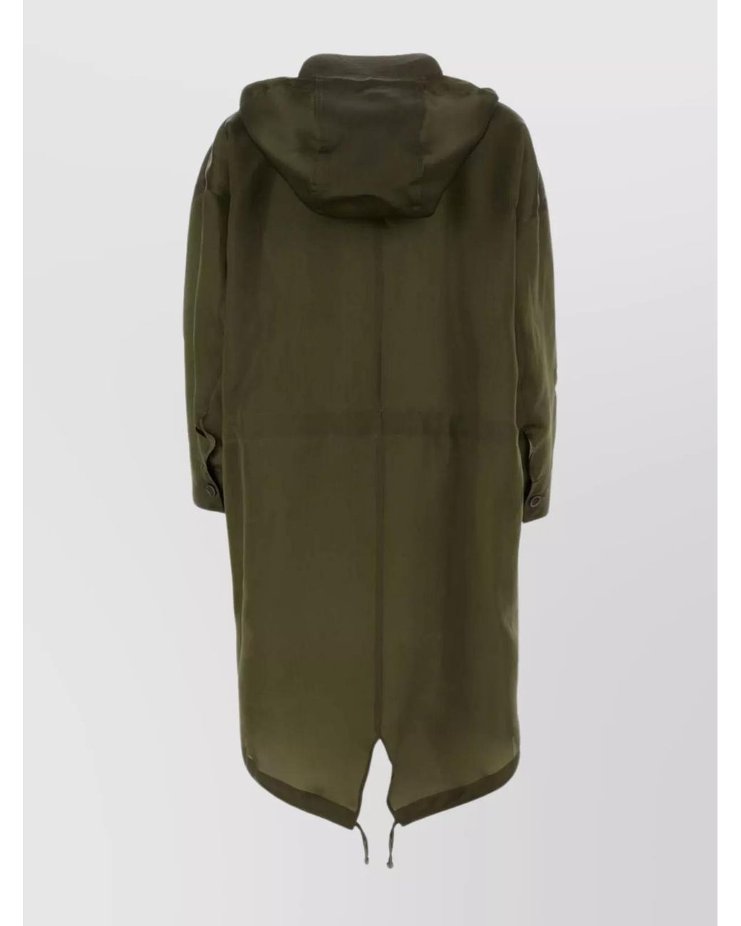 Max Mara Green Silk Oversized Parka