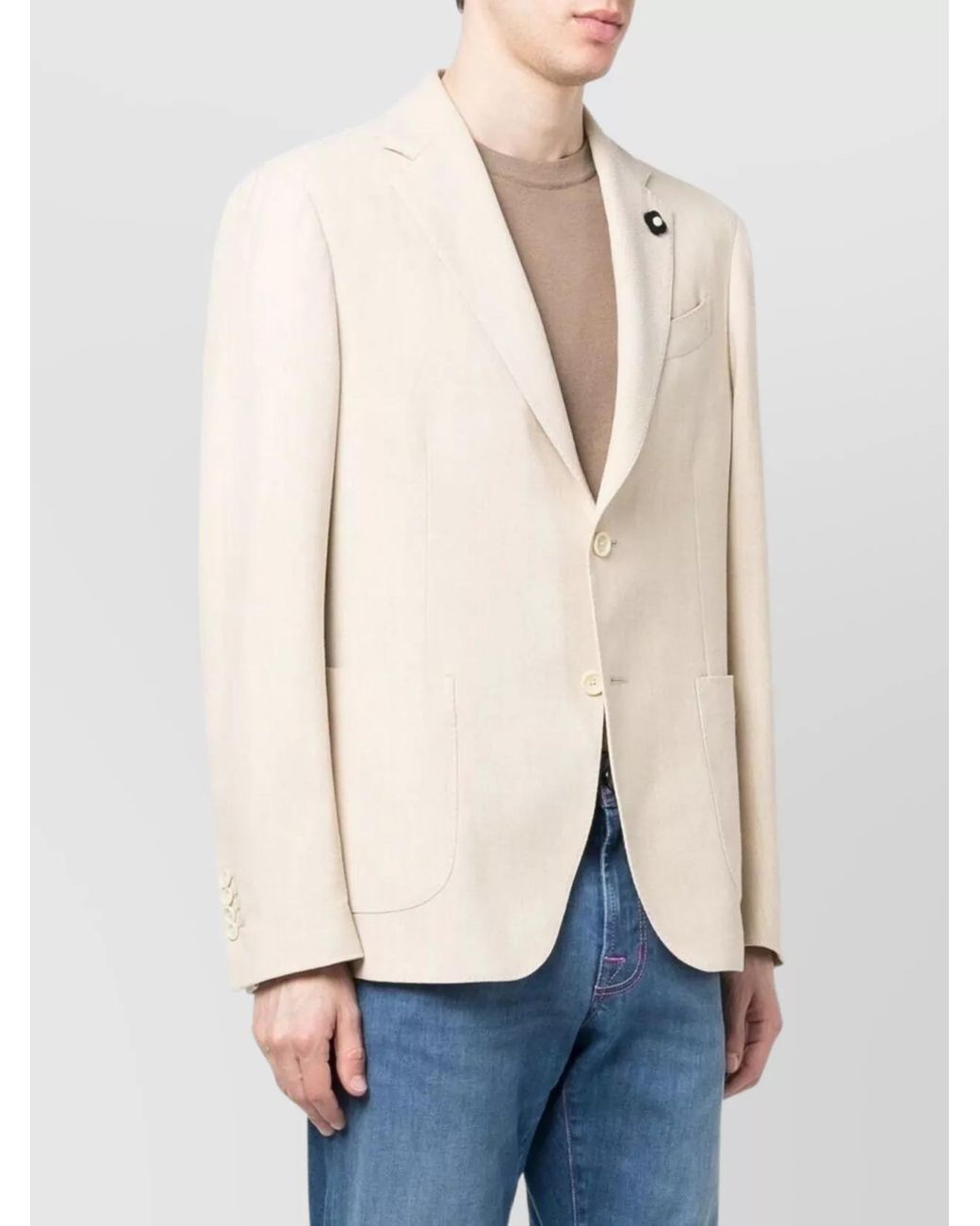 Lardini Natural Linen Wool Blazer for men