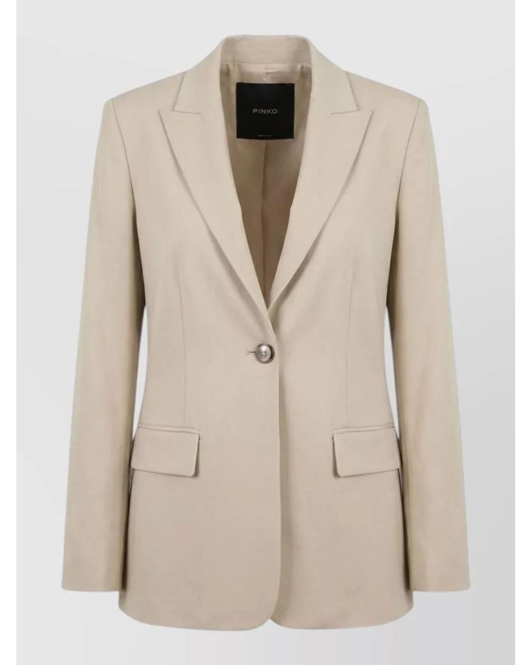 Pinko Natural Single-Breasted Blazer
