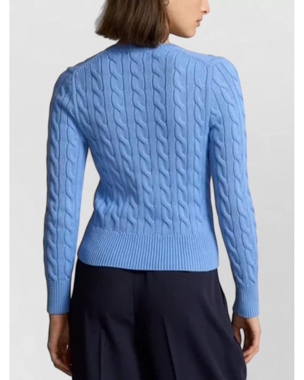 Ralph Lauren Blue Cotton Long Sleeve Cardigan