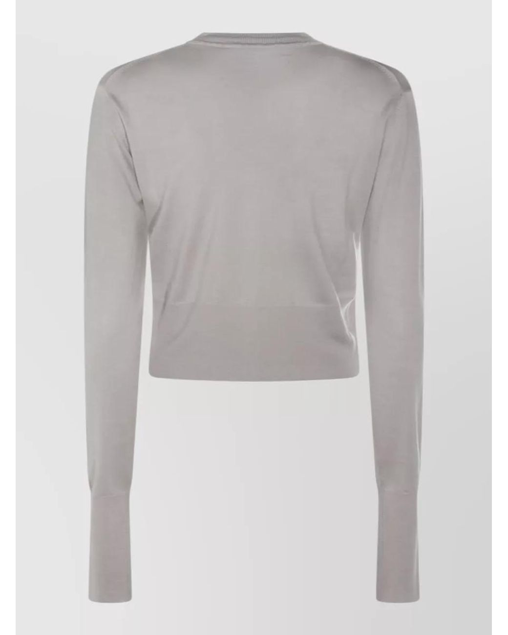 Vivienne Westwood Gray Silk Wool Cropped Crewneck Cardigan