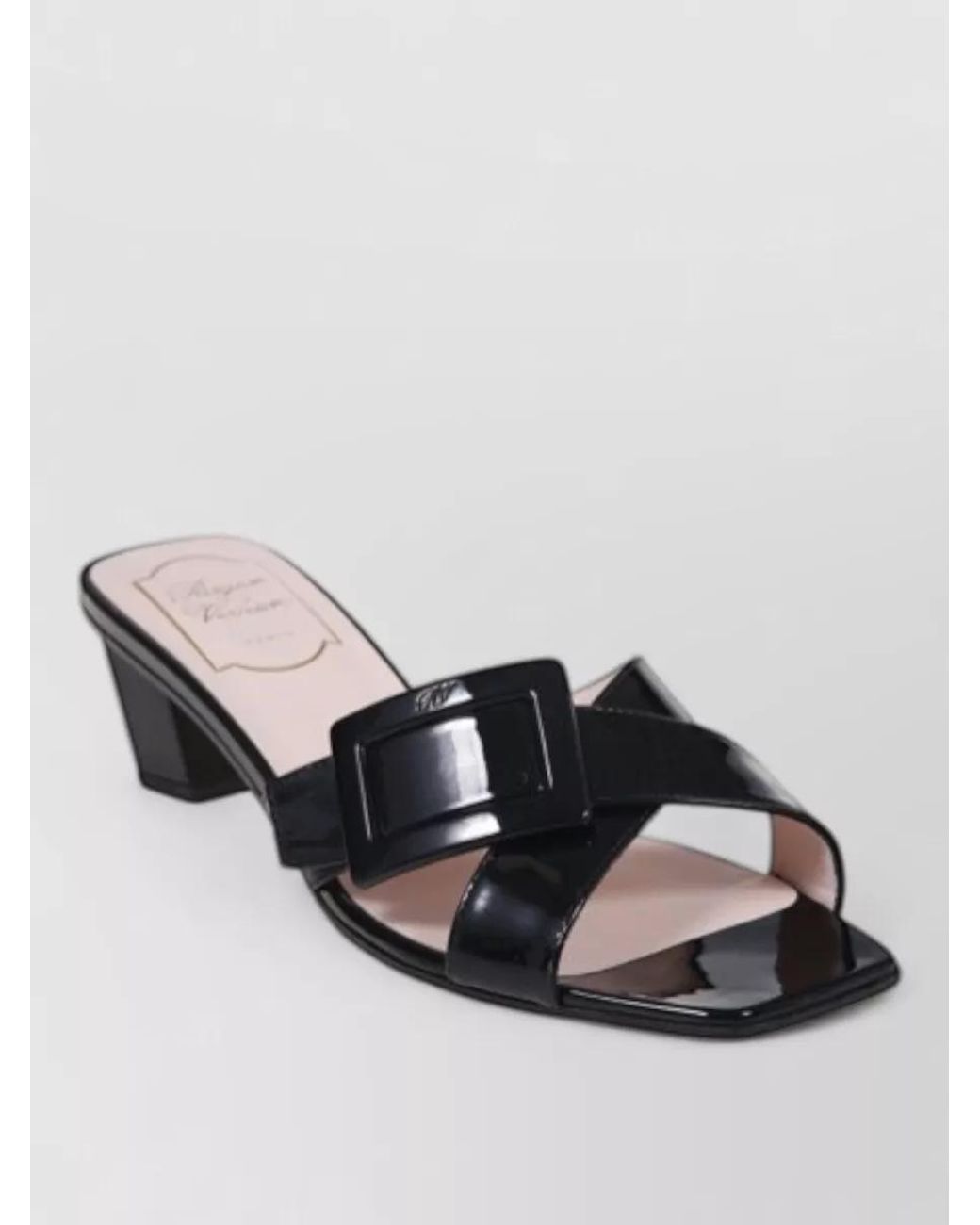 Roger Vivier Black Leather Mule Sandals