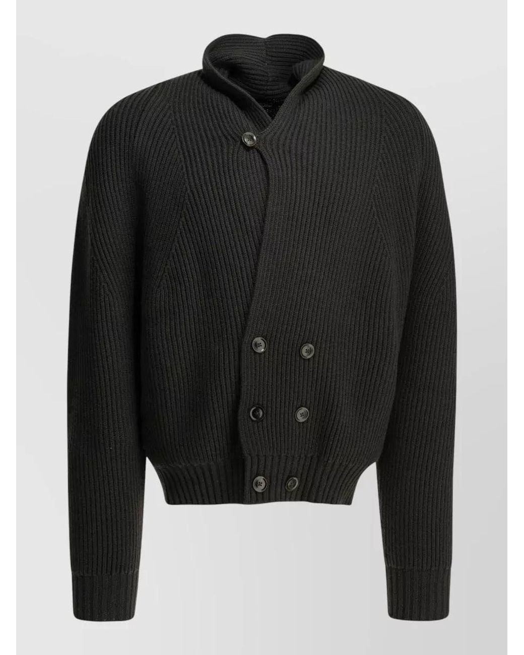 Tom Ford Black Cashmere Double-Breasted Cardigan for men