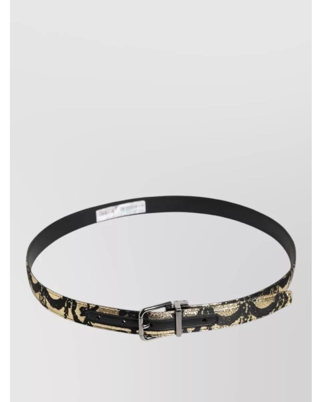 Dolce & Gabbana Black Jacquard Leather Belt for men