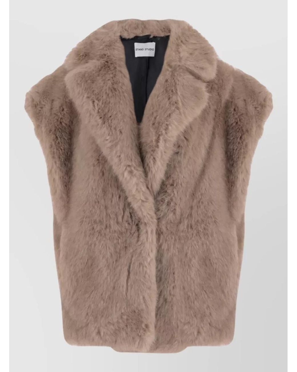 Stand Studio Brown Faux Fur Sleeveless Vest