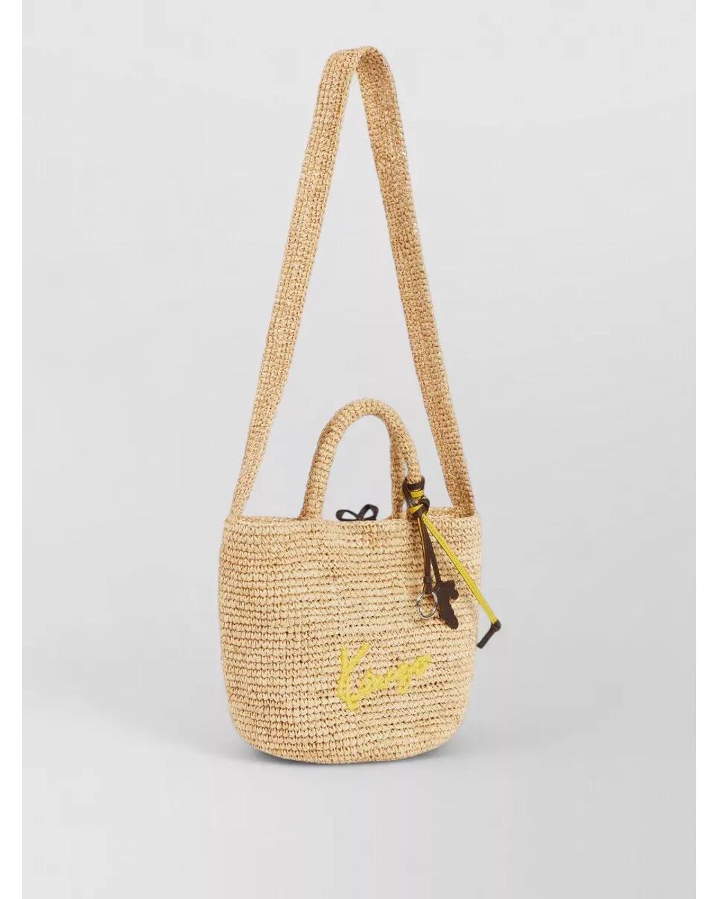 KENZO Natural Small Raffia Beach Bag
