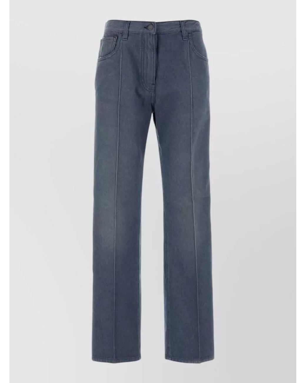 Prada Blue Denim Straight-Leg Trousers
