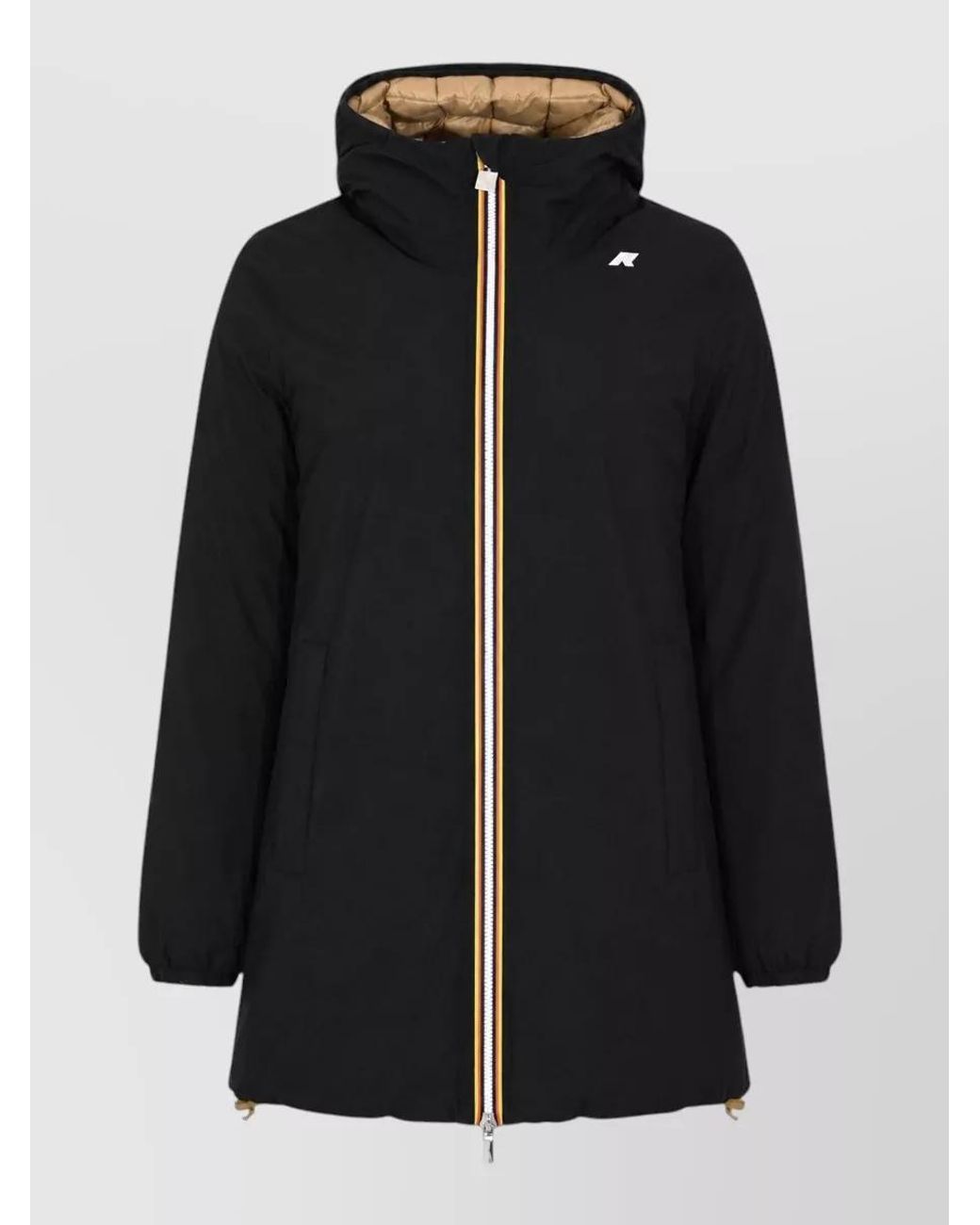 K-Way Natural Reversible Hooded Quilted Down Parka Coat