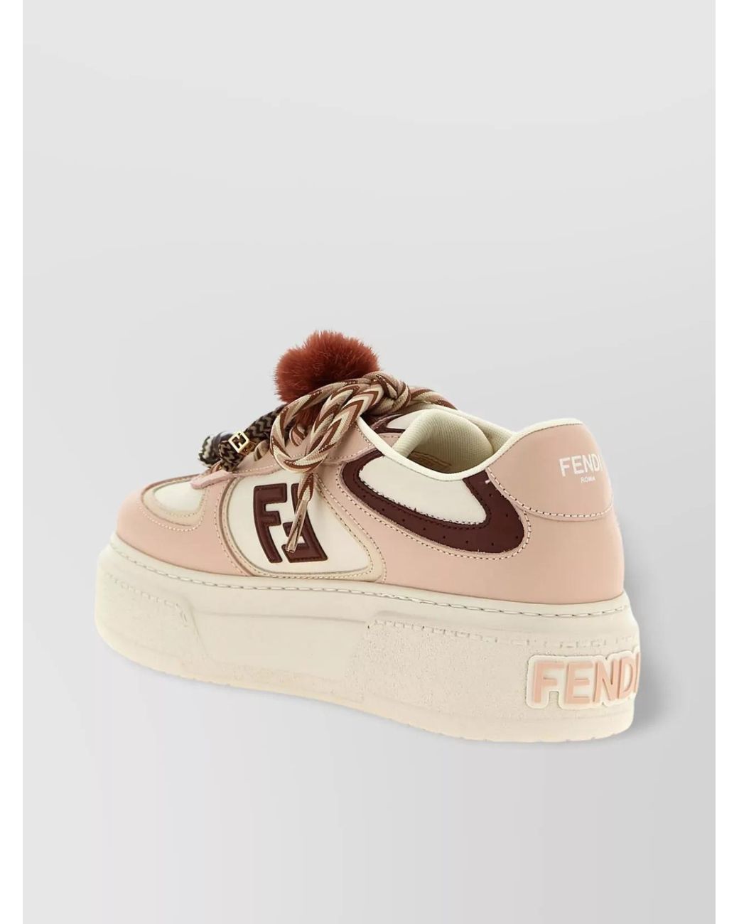 Fendi Natural Platform Logo Trainers