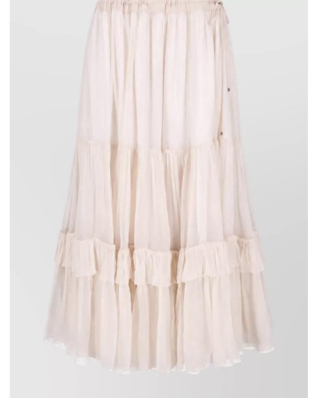 Chloé Pink Silk Midi Skirt
