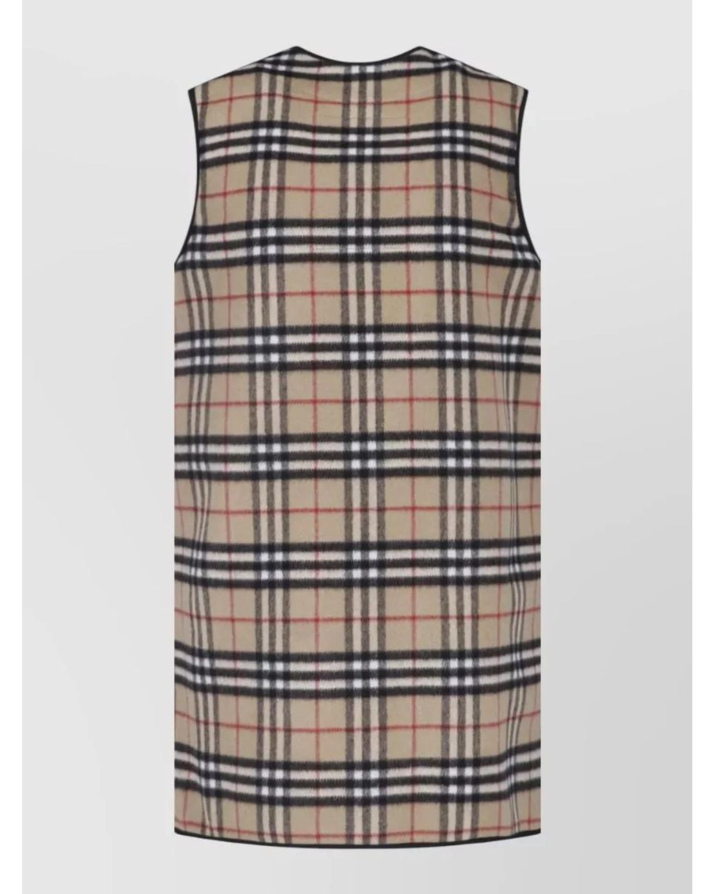 Burberry Gray Checked Wool Cashmere Cape