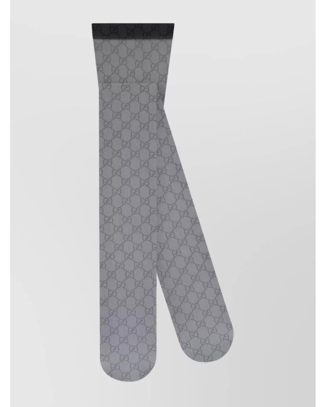 Gucci Gray All-Over Print Stretch Nylon Tights