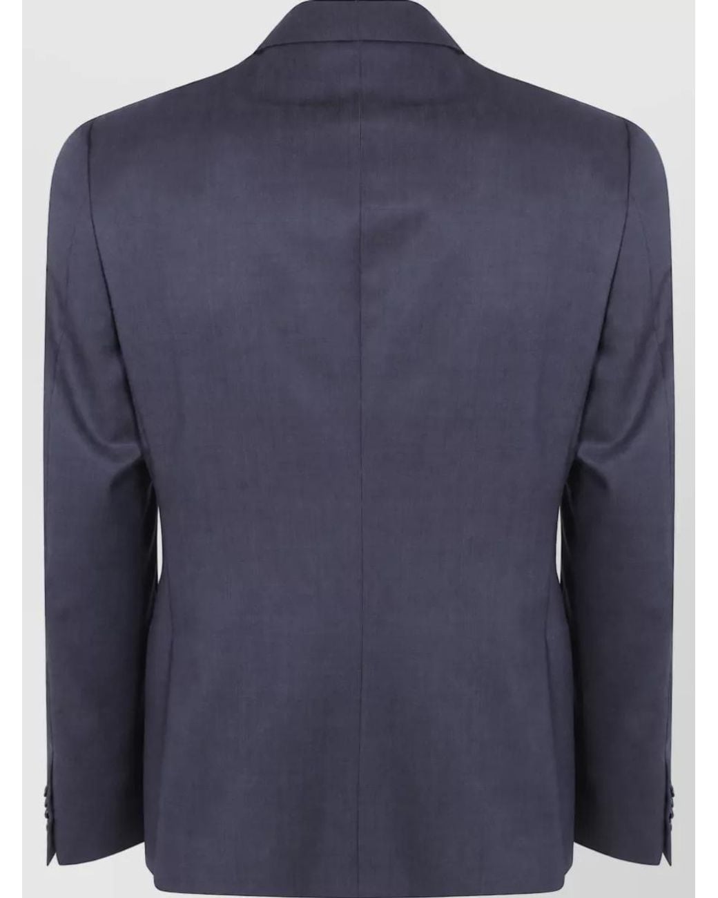 Zegna Blue Single Breasted Wool Coat for men