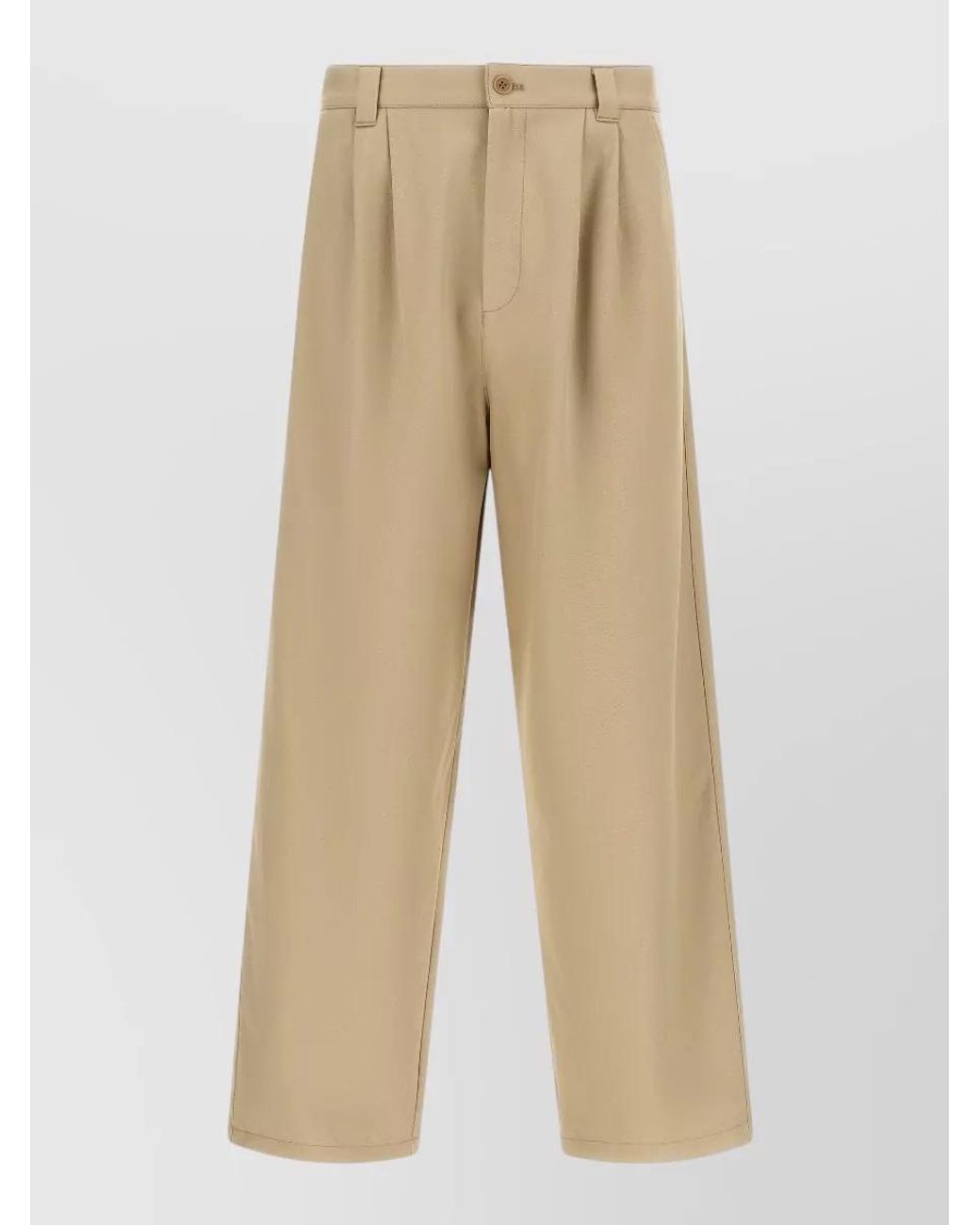 A.P.C. Natural Ricky Mid-Rise Pleated Wide-Leg Trousers for men