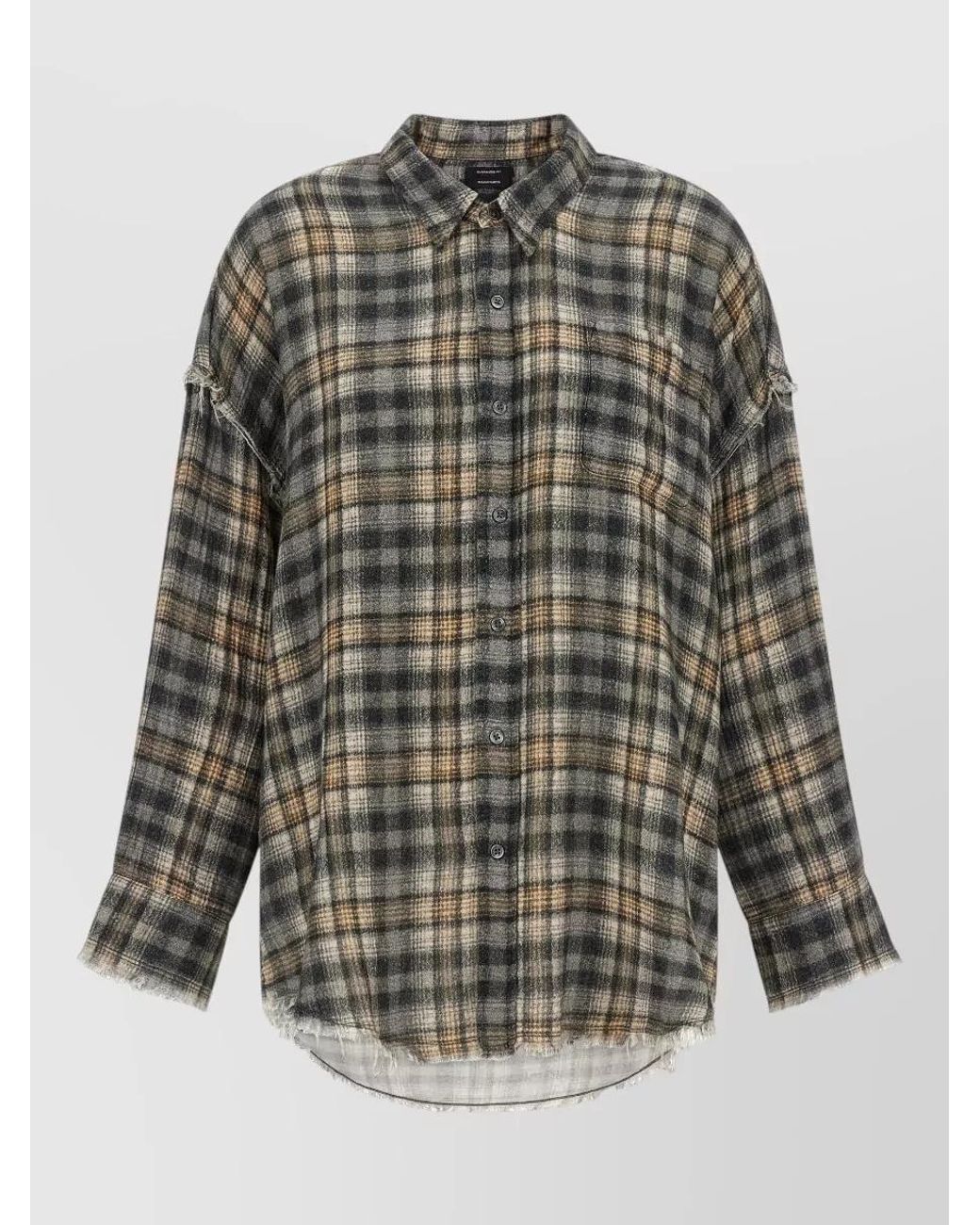 R13 Multicolor Checked Cotton Oversized Shirt Jacket
