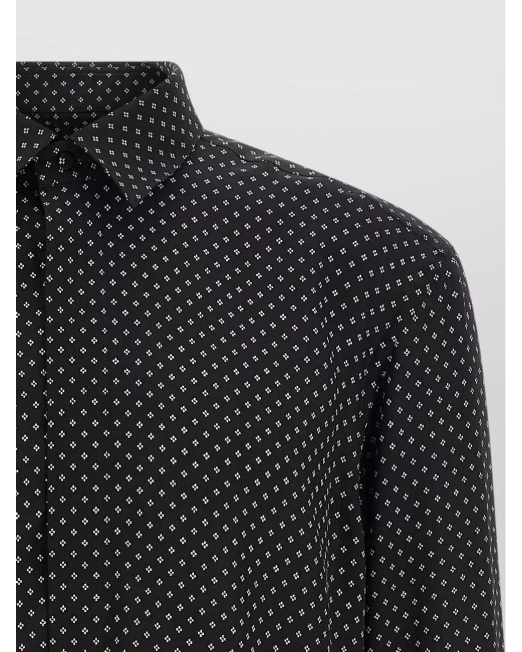Tom Ford Blue Silk Printed Long-Sleeve Shirt for men